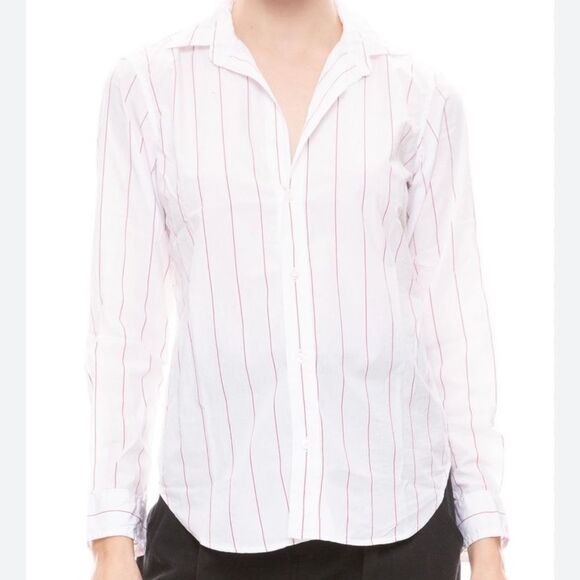 FRANK & EILEEN
FRANK ITALIAN COTTON SHIRT THIN RED STRIPE-EE15 - Picture 1 of 6